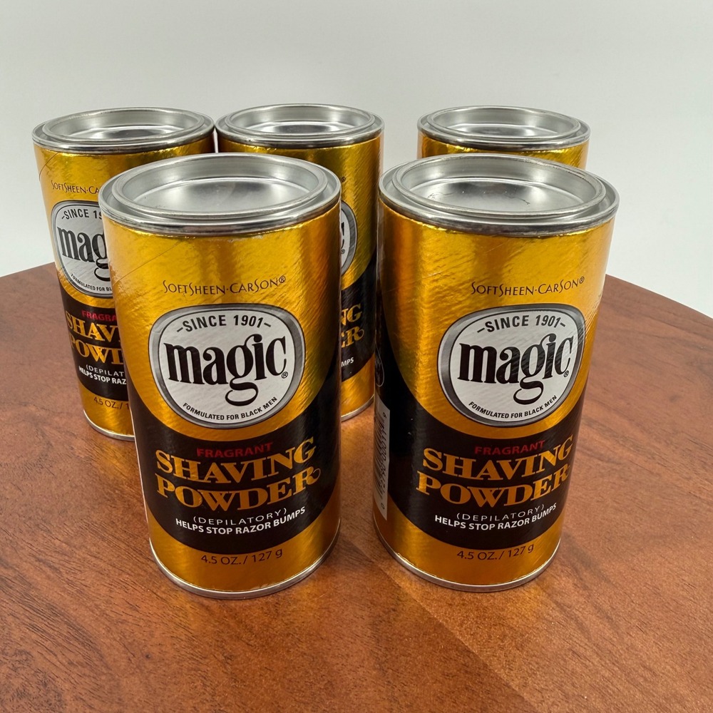 SoftSheen-Carson Magic Shaving Powder Fragrant 4.5oz Lot of 5 Depilatory for Men